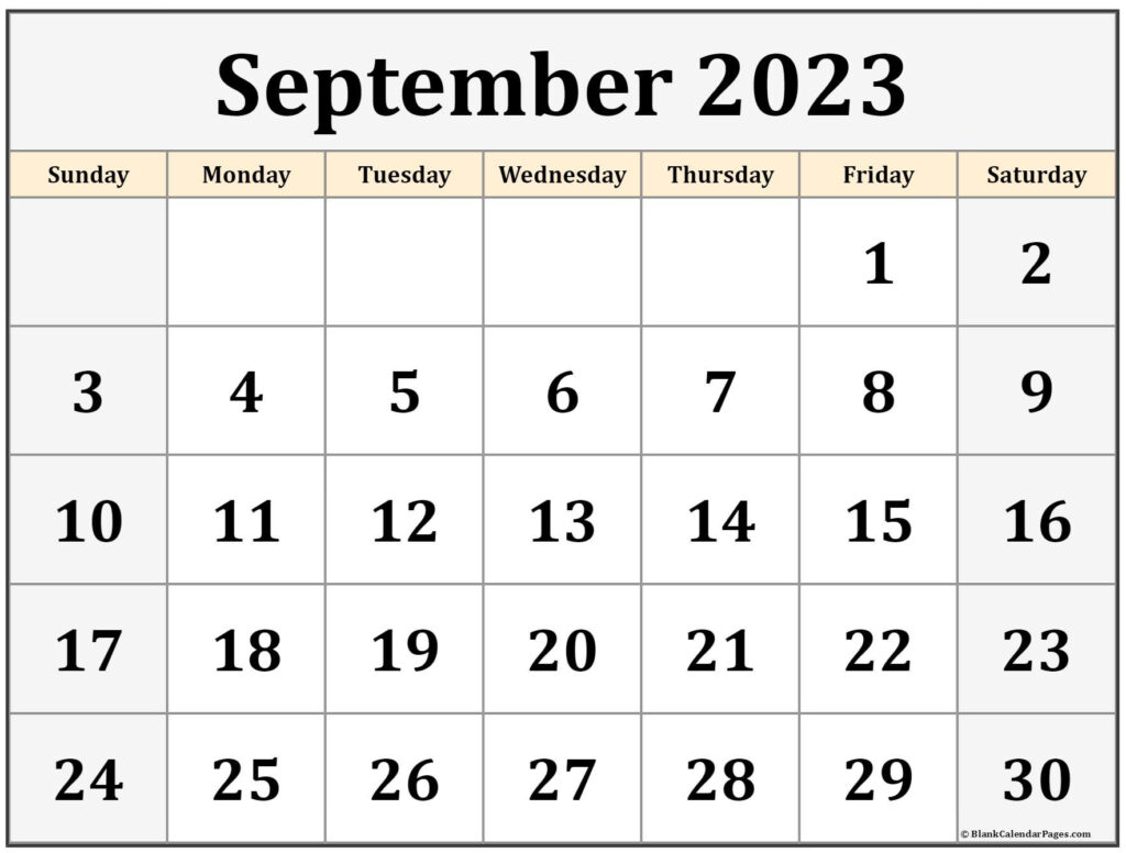 September 2023 Calendar Free Printable Calendar Templates