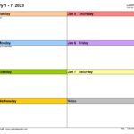 Weekly Calendars 2023 For Word 12 Free Printable Templates